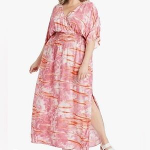 Knox Rose Pink Orange Tie-Dye Maxi Dress